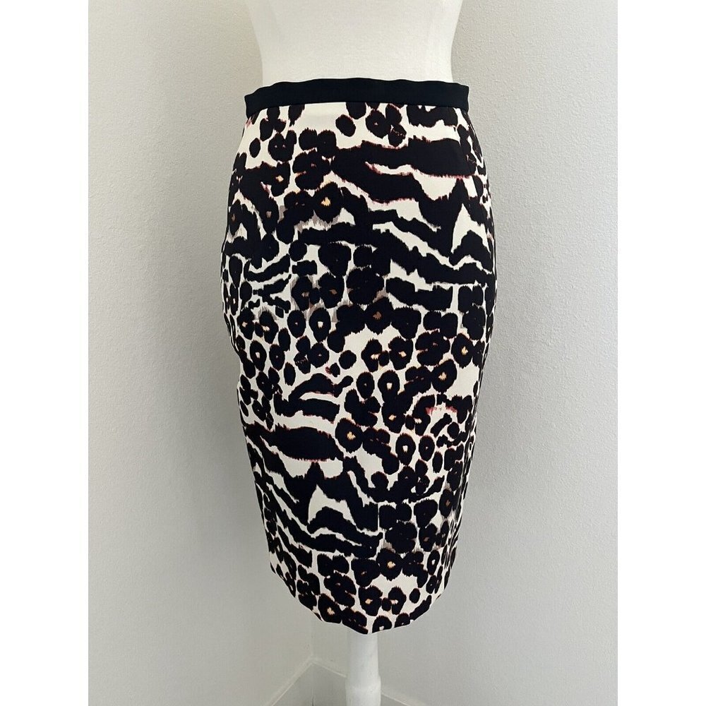Ginger & Smart Womens Skirt Size 10 Pencil Multicolor Silk Animal Print New - Picture 3 of 11